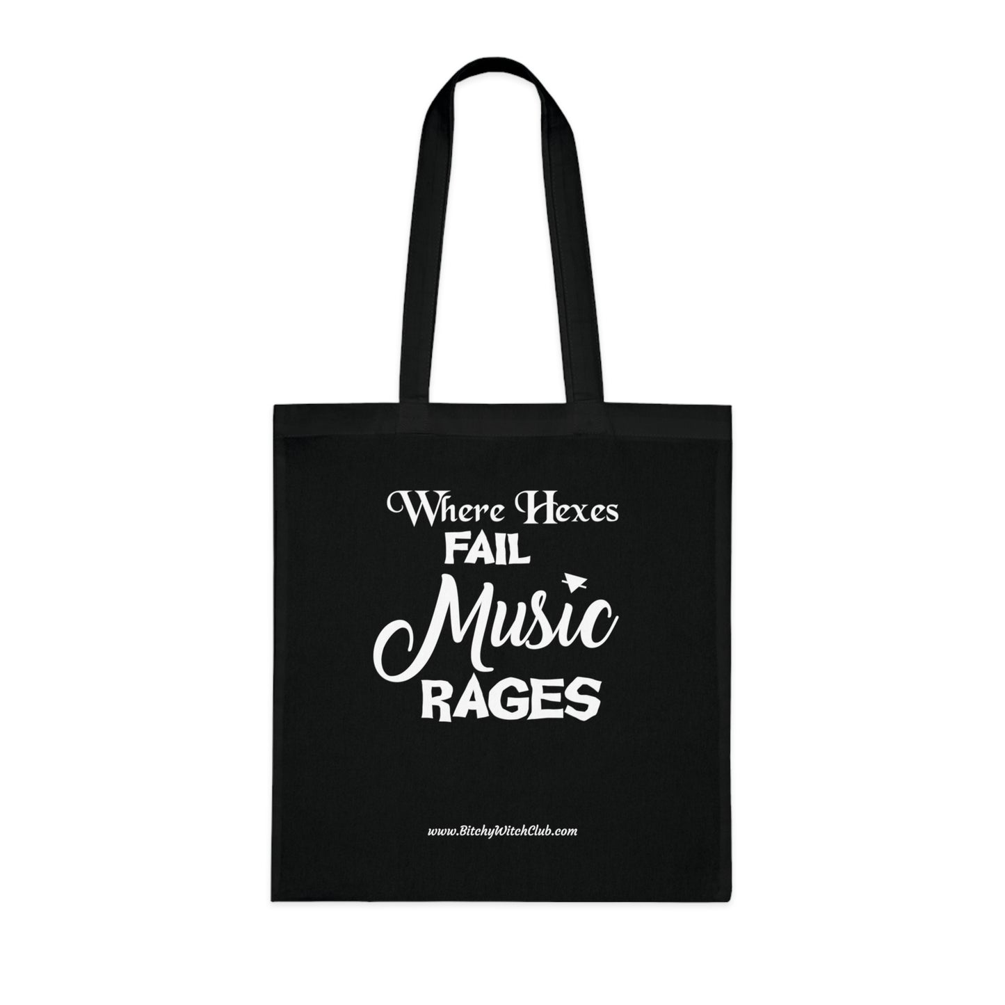 'Where Hexes Fail, Music Rages' Tote Bag — Light Weight Tote